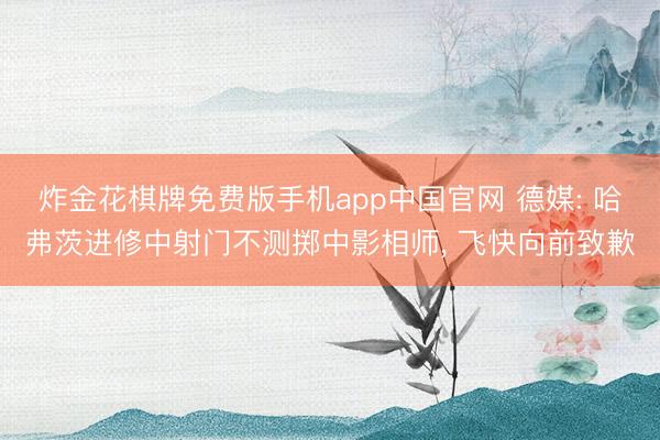 炸金花棋牌免费版手机app中国官网 德媒: 哈弗茨进修中射门不测掷中影相师， 飞快向前致歉