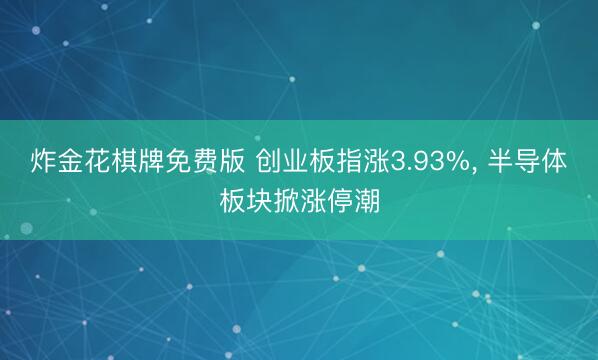 炸金花棋牌免费版 创业板指涨3.93%， 半导体板块掀涨停潮