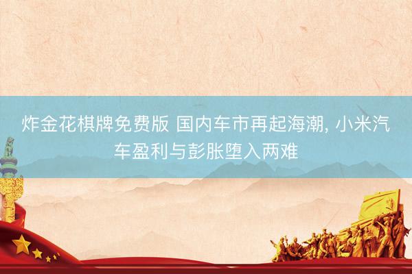 炸金花棋牌免费版 国内车市再起海潮， 小米汽车盈利与彭胀堕入两难
