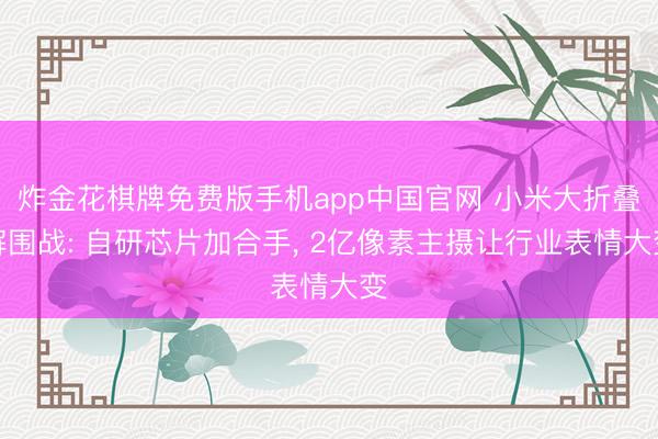 炸金花棋牌免费版手机app中国官网 小米大折叠解围战: 自研芯片加合手， 2亿像素主摄让行业表情大变