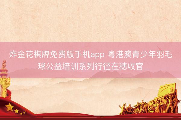 炸金花棋牌免费版手机app 粤港澳青少年羽毛球公益培训系列行径在穗收官